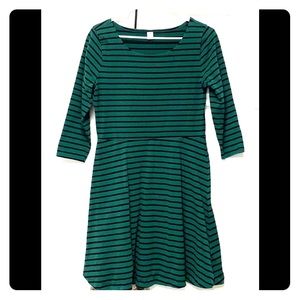 💎Old Navy Emerald Green and Navy Stripe Dress